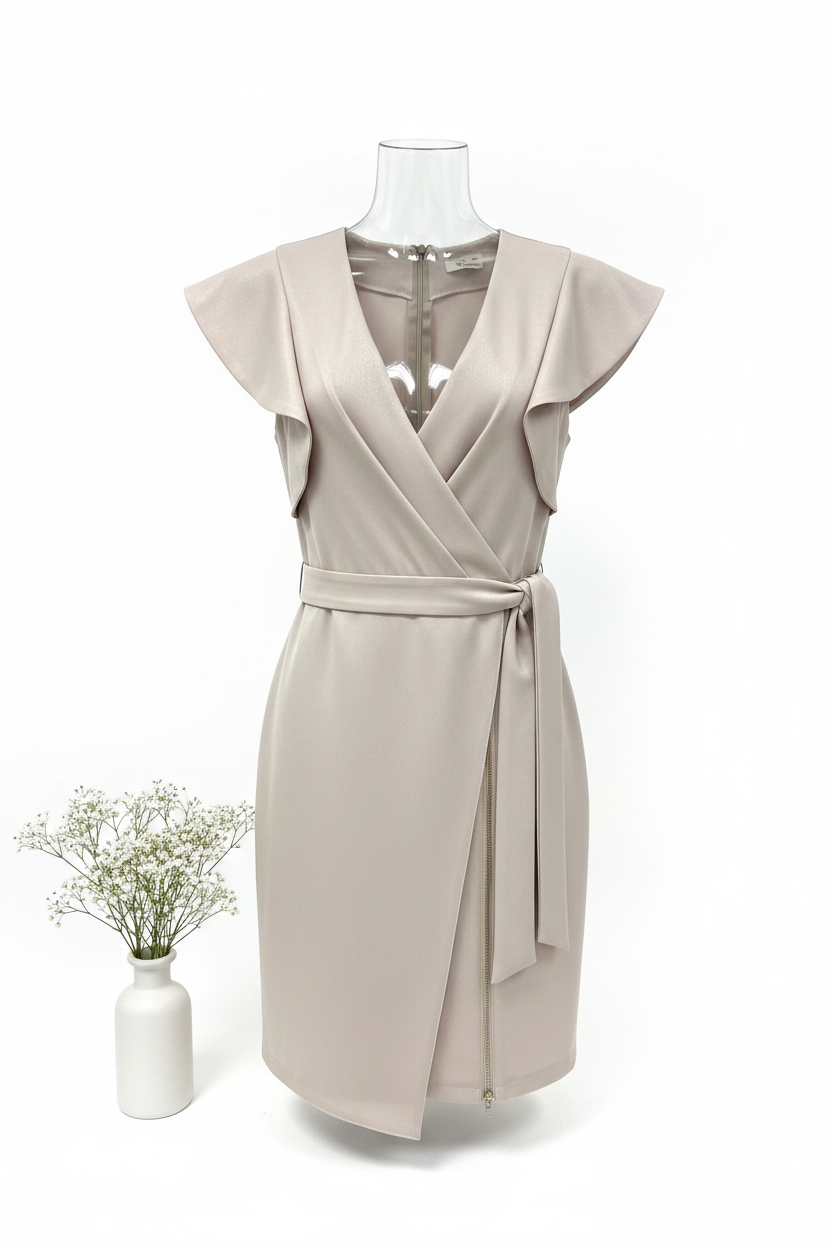 Sukienka z falbanami na ramionach — polska marka