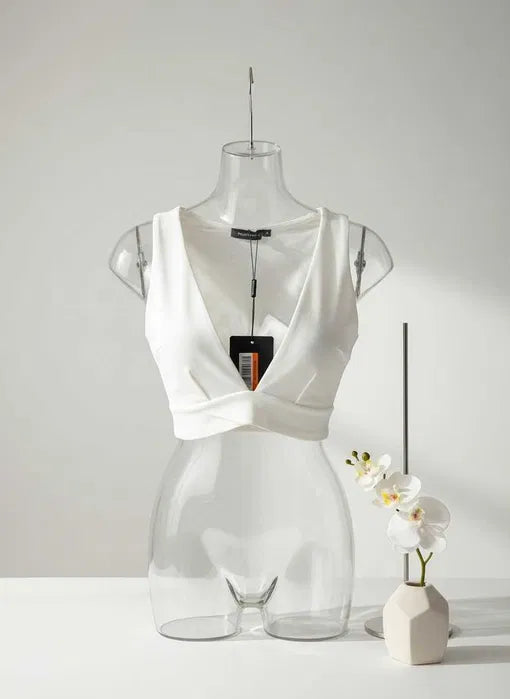 NOWY Biały krótki top PrettyLittleThing